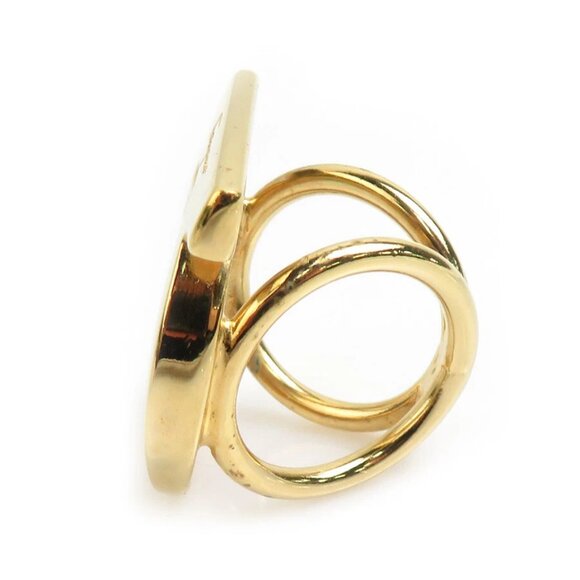 Auth Salvatore Ferragamo Gancini Scarf Ring Gold Metal - Picture 3 of 7